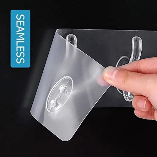 6 Row Multifunctional Transparent Sticky Hook Set Adhesive Sticker Hanger 😍  SET OF 3 HOOKS  😍