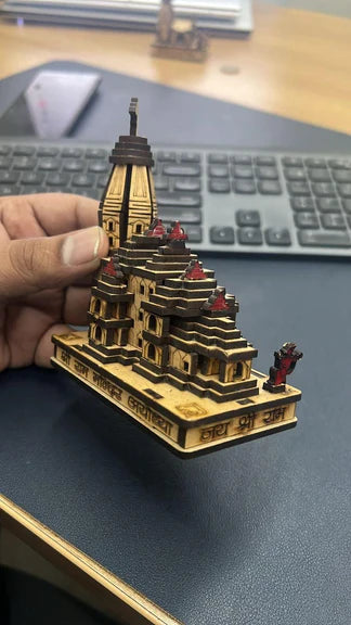 Ayodhya Temple - Shri Ram Mandir 3D Wooden Temple For Home/Office/Shop