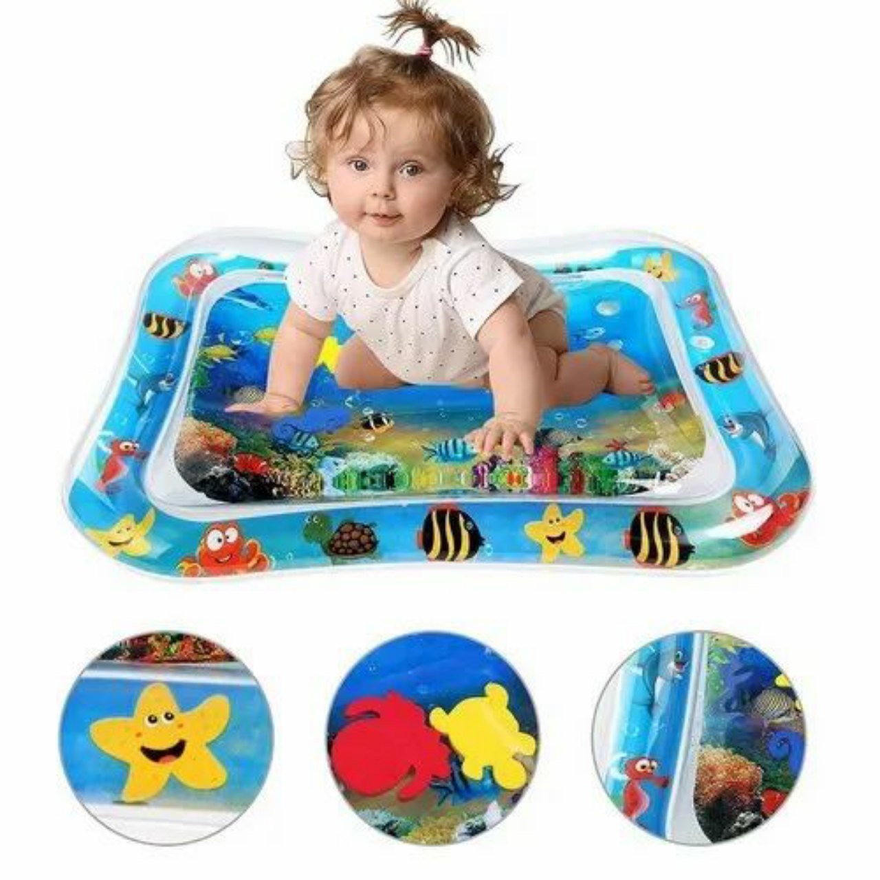 Baby Slapped Pad | Leakproof Water Mat for Baby | Inflatable Bed, Swimming Mats, Crawling Floor Bed (Multicolour)