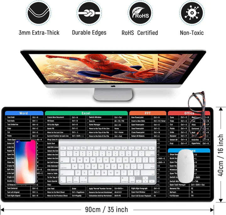 Premium Anti-slip Keyboard Pad with Shortcut Key Patterns