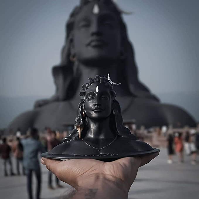 The Adiyogi statue with Rudraksha Mala | Adiyogi Statue for Car Accessories for Dash Board, Pooja & Gift,Decore Items for Home & Office, Made in India (Adiyogi)