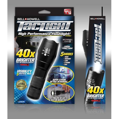 Taclight High-Powered Tactical Flashlight with 5 Modes & Zoom Function (60x Brighter)