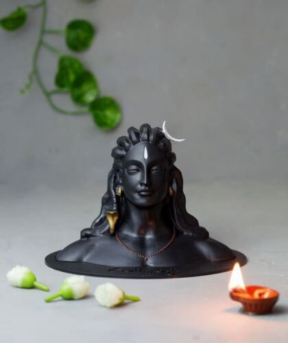 The Adiyogi statue with Rudraksha Mala | Adiyogi Statue for Car Accessories for Dash Board, Pooja & Gift,Decore Items for Home & Office, Made in India (Adiyogi)